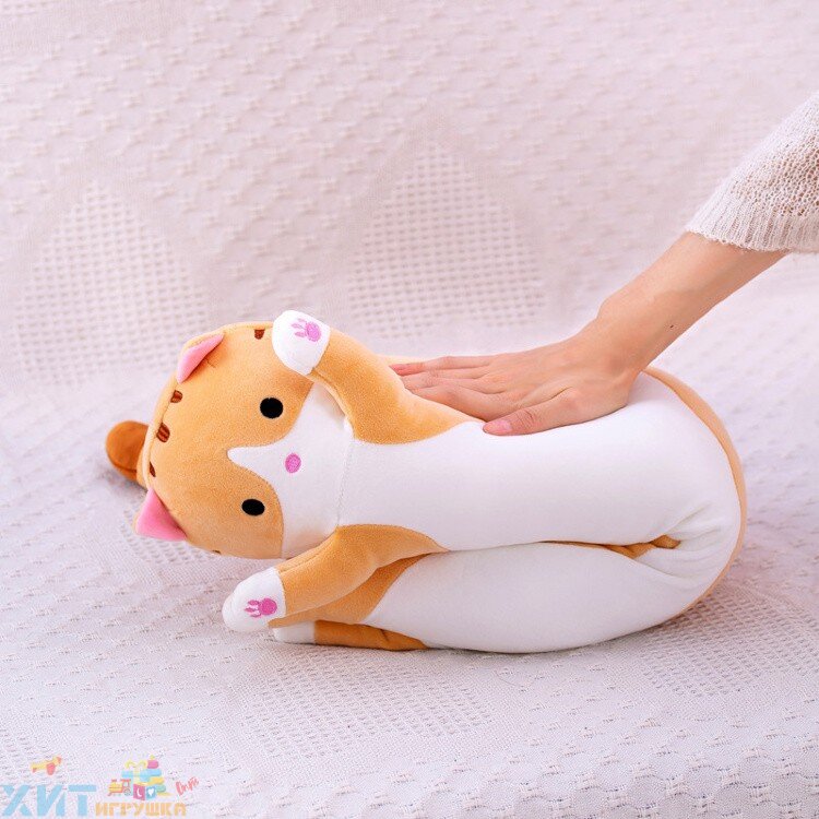 Мягкая игрушка обнимашка Кот батон 45 см (ВЫБОР ЦВЕТА) cat-50